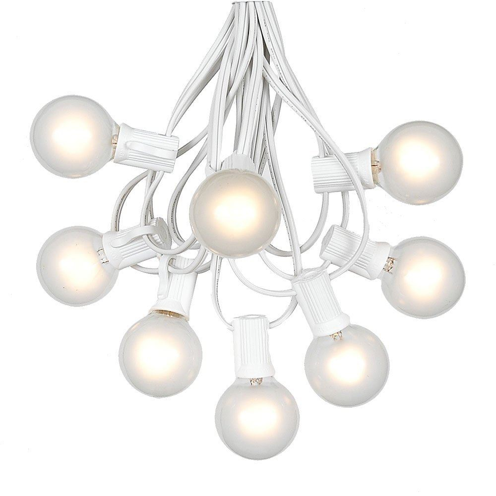 100 Frosted White G40 Globeround Outdoor String Light Set On White in measurements 1000 X 1000