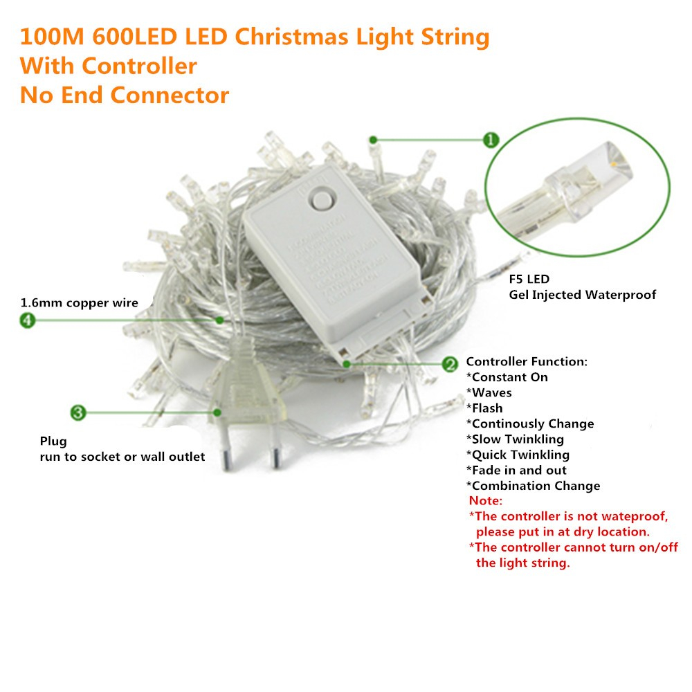 100 Meter 600 Led Outdoor Led Christmas Lights Multicolor within proportions 1000 X 1000