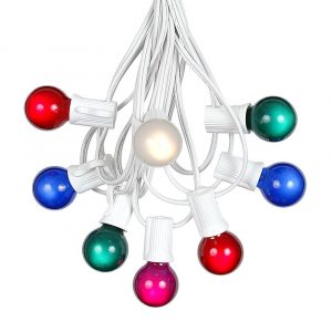 100 Multi Colored G30 Globeround Outdoor String Light Set On White pertaining to size 1000 X 1000