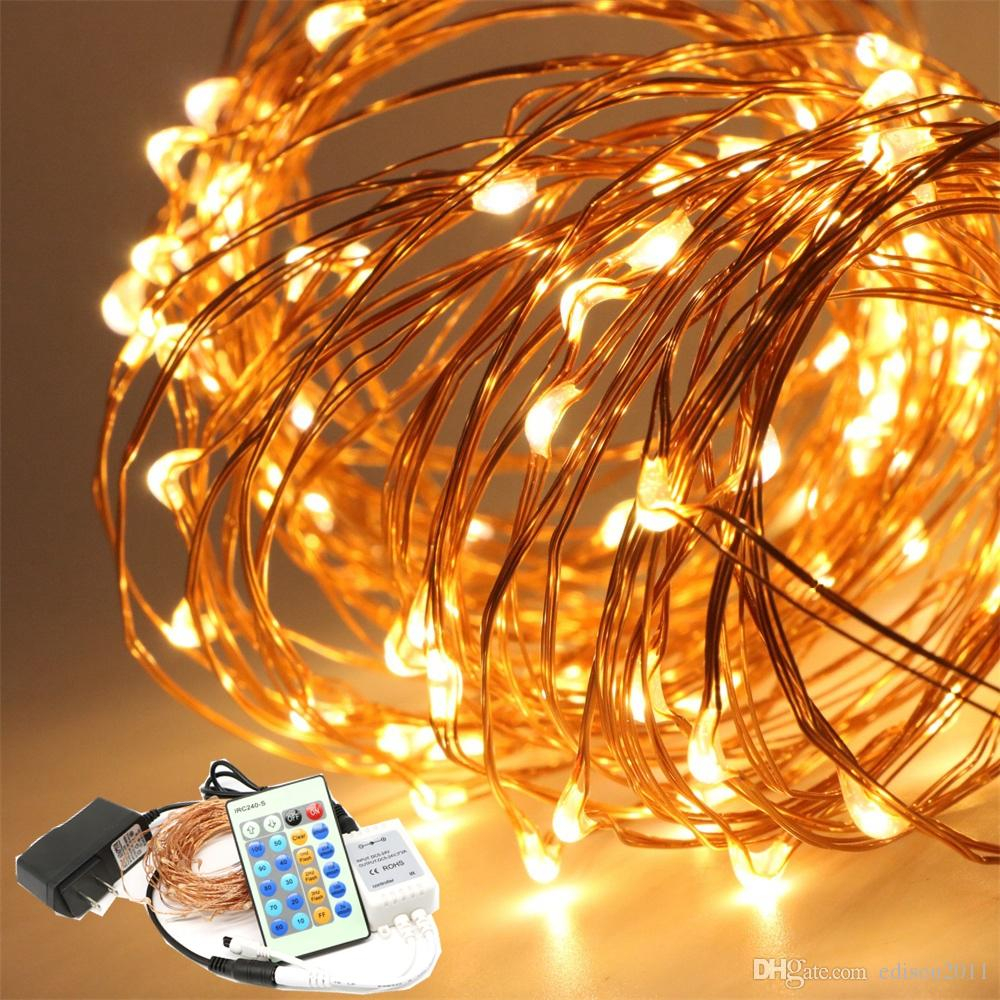 2018 Remote Control Dimmable Christmas Lights 10m 100 Led Copper pertaining to proportions 1000 X 1000