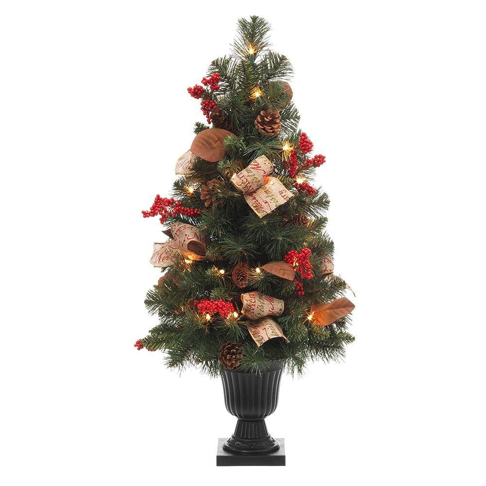 32 In Natural Pine Potted Artificial Christmas Tree With Pinecones throughout measurements 1000 X 1000