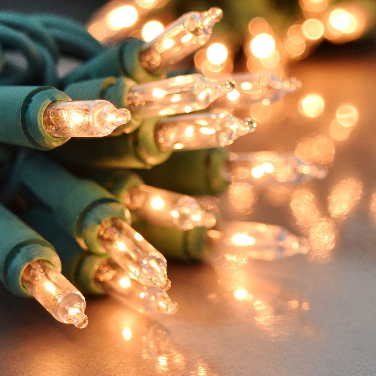 35 Count Indoor Miniature String Light Set Green Wire Clear Bulbs intended for measurements 1200 X 1200