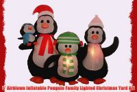 5 Airblown Inflatable Penguin Family Lighted Christmas Yard Art pertaining to proportions 1440 X 1080