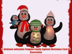 5 Airblown Inflatable Penguin Family Lighted Christmas Yard Art pertaining to proportions 1440 X 1080