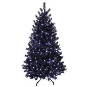 5ft 6ft 7ft Black Glitter Pine Artificial Pre Lit Led Lights with regard to dimensions 1600 X 1600