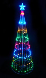 6 Multi Color Led Light Show Cone Christmas Tree Lighted Yard Art throughout measurements 878 X 1500