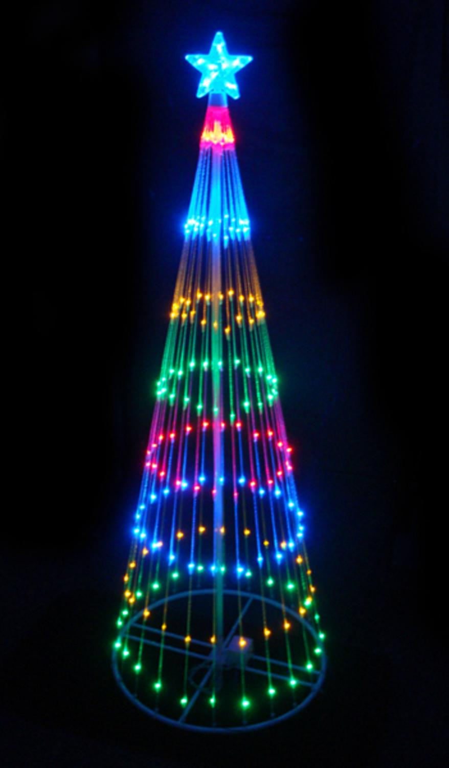 6 Multi Color Led Light Show Cone Christmas Tree Lighted Yard Art throughout measurements 878 X 1500