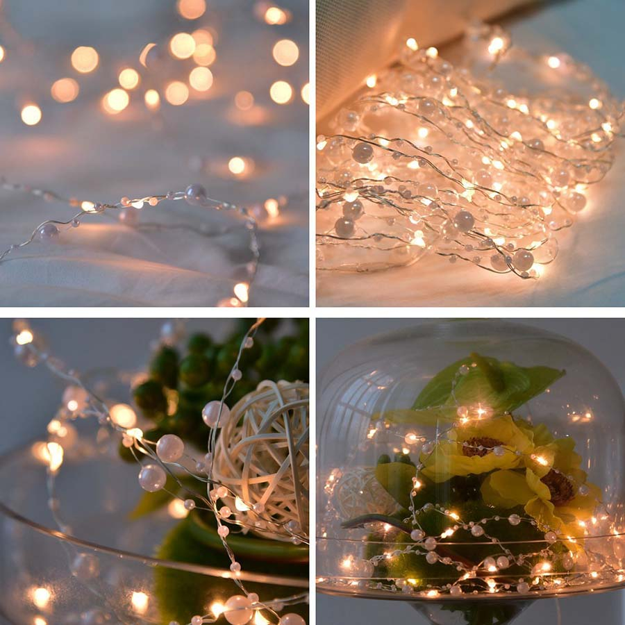 6m 60 Led Pearl Copper Wire String Lights Warm White Aa Battery pertaining to size 900 X 900