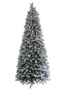 9 Foot King Flock Slim Artificial Christmas Tree Unlit King Of for measurements 1400 X 1921