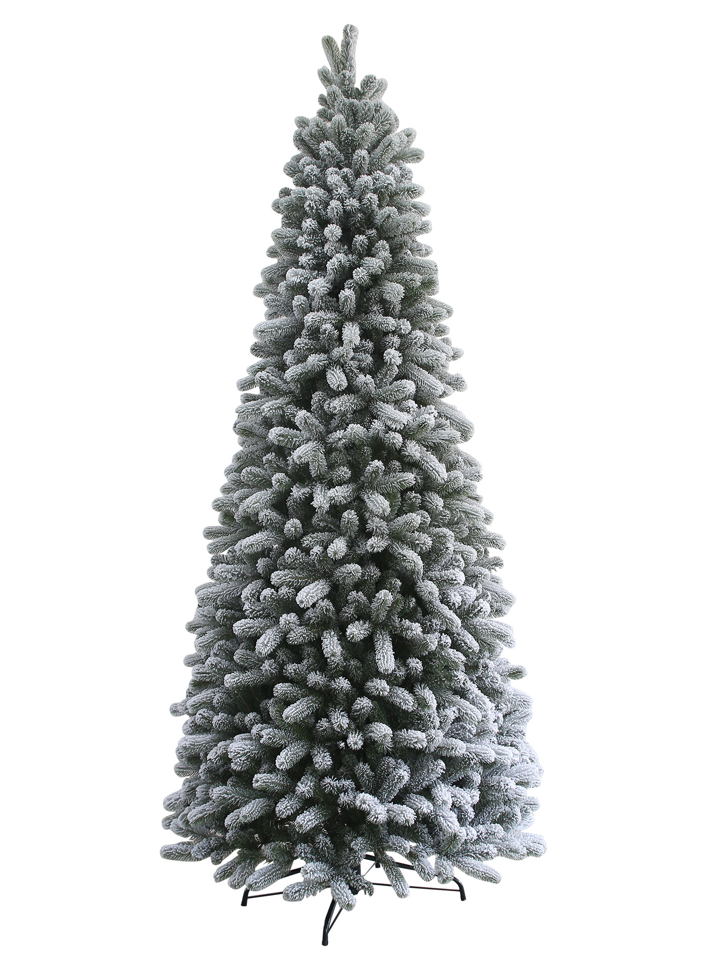 9 Foot King Flock Slim Artificial Christmas Tree Unlit King Of for measurements 1400 X 1921