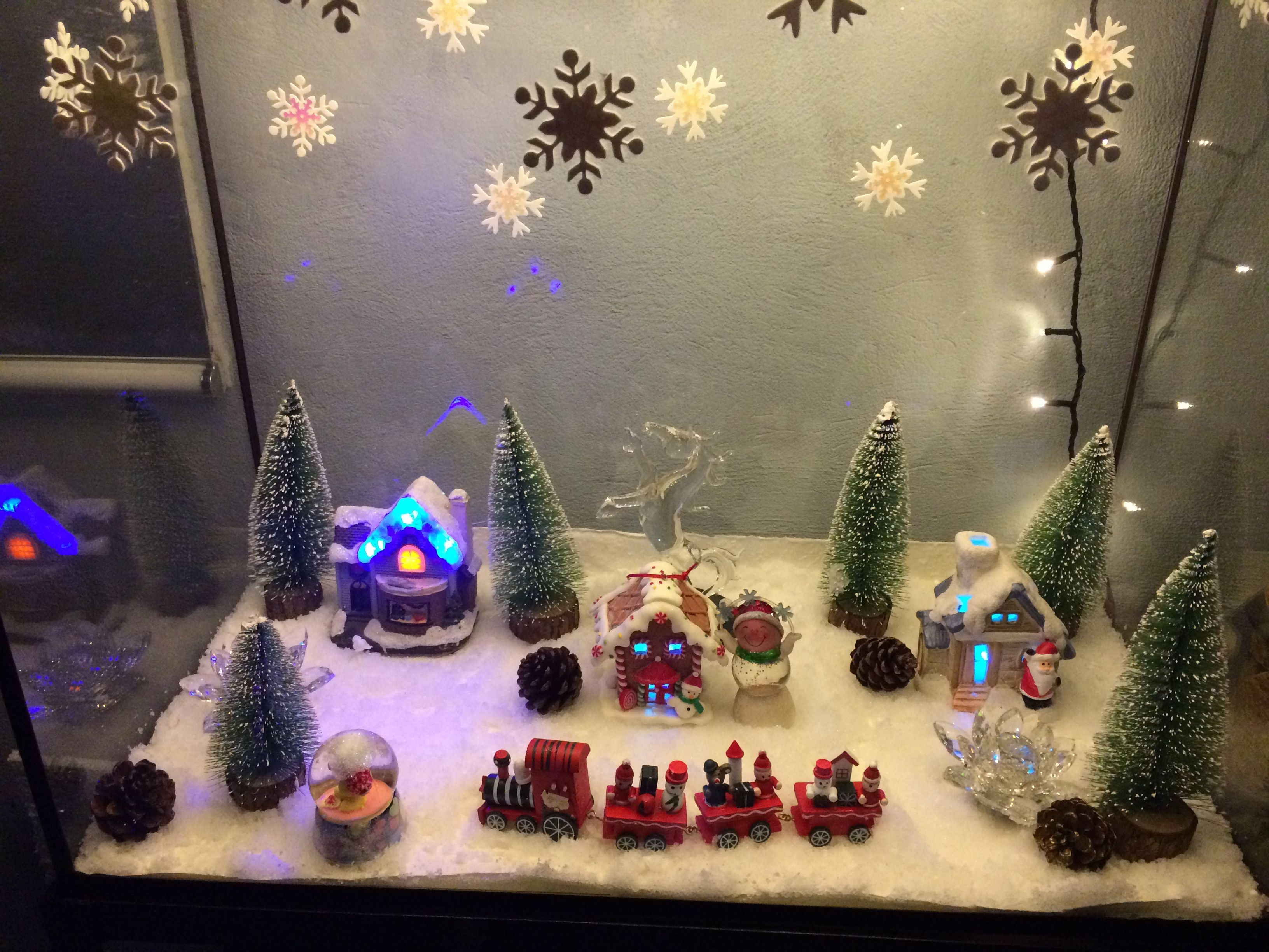 Aquarium Turned Into A Dust Proof Christmas Village Mini Christmas intended for dimensions 3264 X 2448