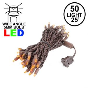 Brown Wire Wide Angle Orangeamber 50 Bulb Led Christmas Lights Sets pertaining to size 1150 X 1150