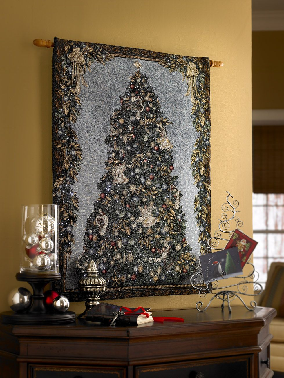 Celebrate Lighted Christmas Tree Tapestry Wwwbiltmoreinspirations throughout proportions 979 X 1305