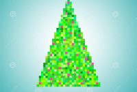 Christmas Card With A Green Christmas Tree From Small Squares With regarding proportions 1600 X 1690