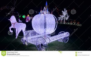 Christmas Light Show Cinderella Horse Carriage Editorial Photo in size 1300 X 821