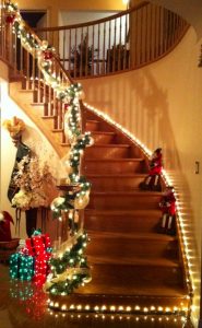 Christmas Staircase Awesome I Love The Lights Across The Bottom regarding measurements 710 X 1154