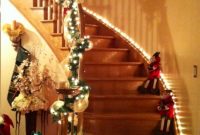 Christmas Staircase Awesome I Love The Lights Across The Bottom regarding measurements 710 X 1154