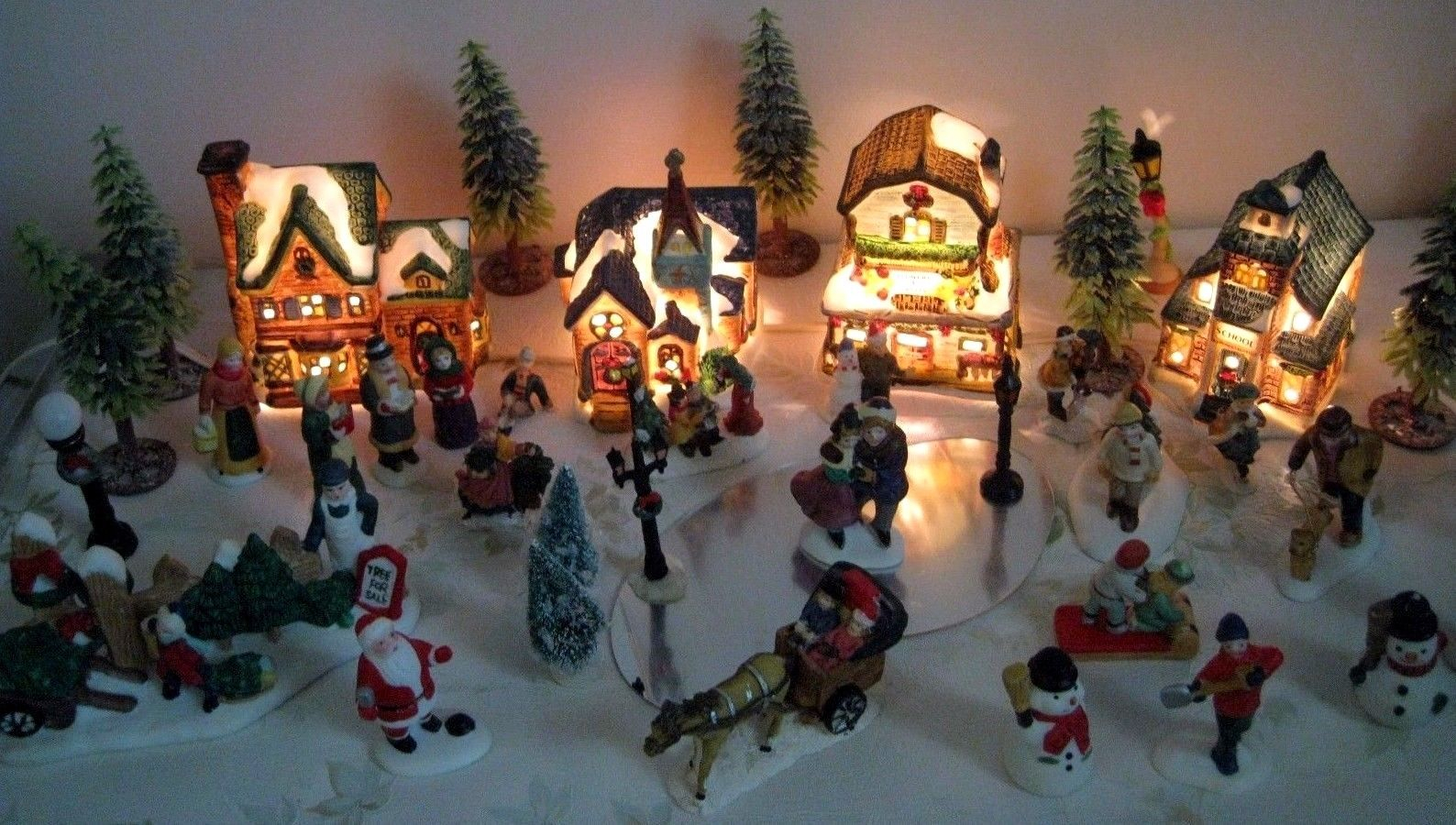 Christmas Village Lighted Houses Festival Collections throughout measurements 1588 X 900