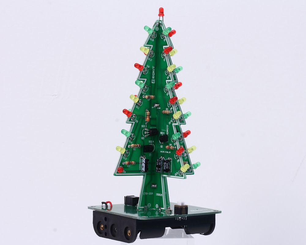 Diy 3d Christmas Tree Kit With Rgb Flashing Leds 9 Steps With throughout proportions 1000 X 800