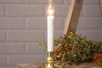 Electric Welcome Candle Lamp With Large Metallic Gold Base Plug In in size 1000 X 1000