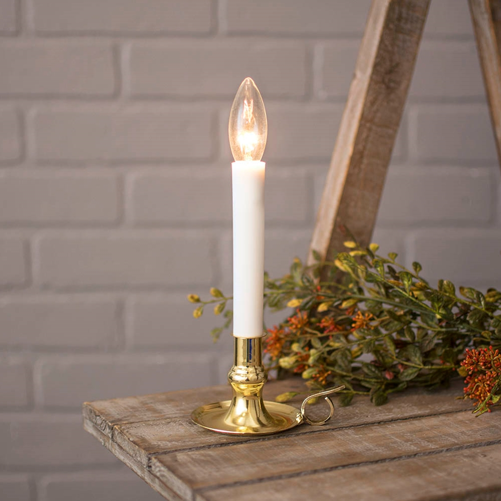 Electric Welcome Candle Lamp With Large Metallic Gold Base Plug In in size 1000 X 1000