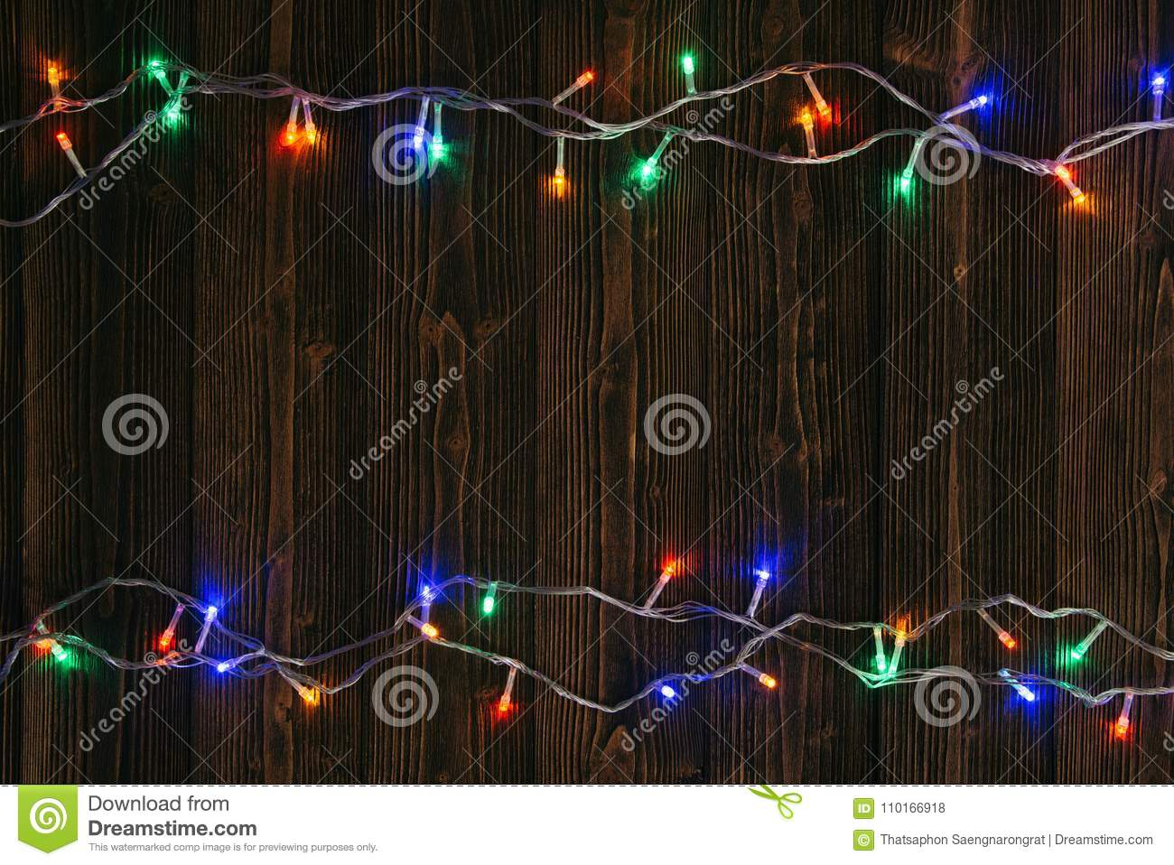 Fancy Blinker Light Bulbs Or Garlands And Wreath On Wood Table F with regard to measurements 1300 X 958
