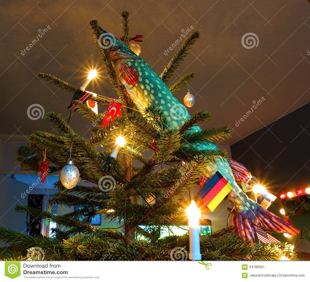 Fish And A Christmas Tree Stock Image Image Of Light 64180561 within dimensions 1300 X 1184