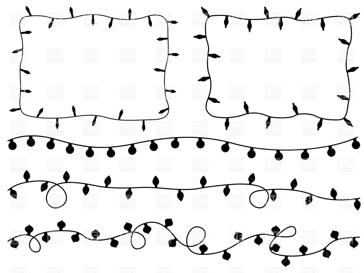 Frames And Borders Made Of Silhouettes Of Christmas Lights Vector for dimensions 1200 X 900