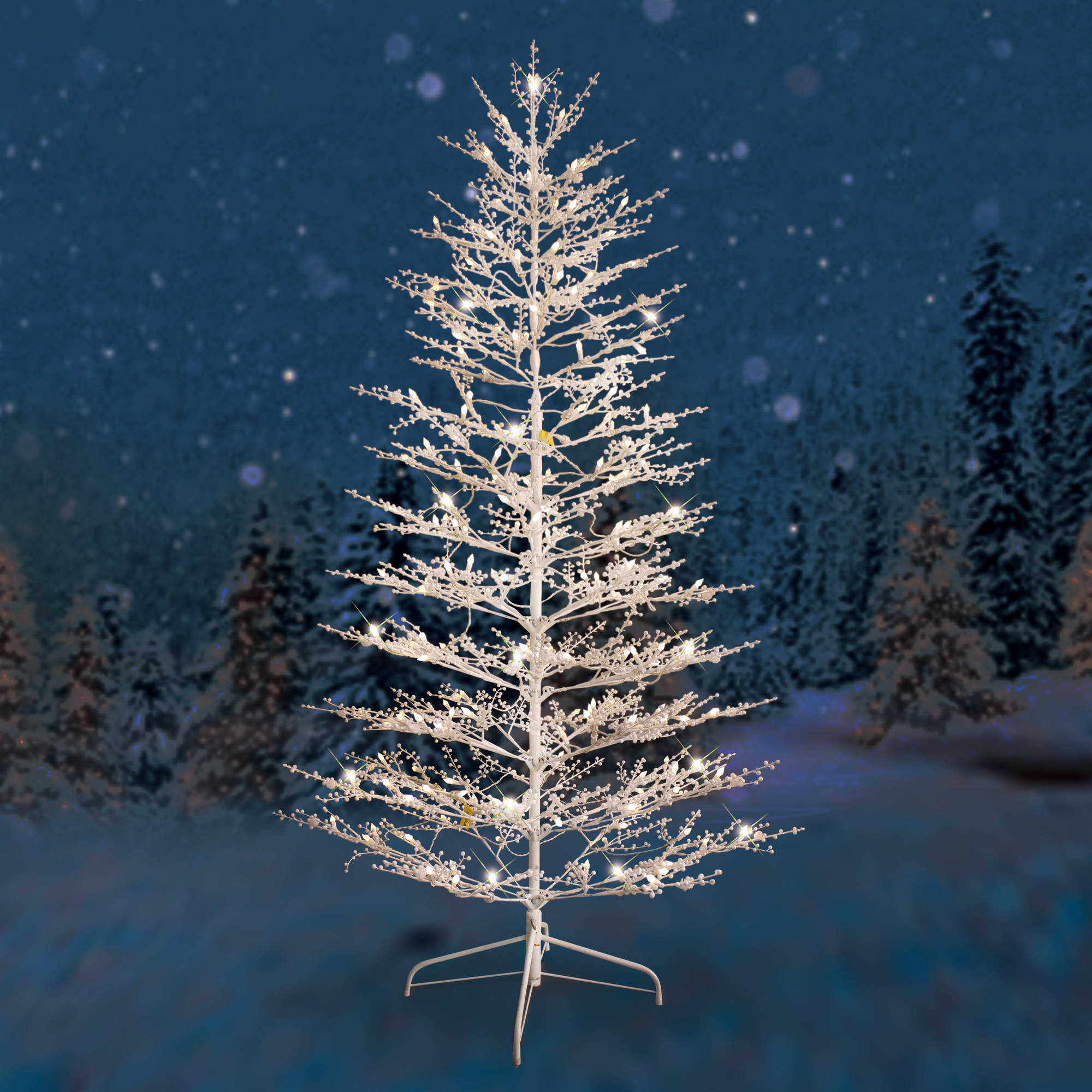 Ge Pre Lit 7 White Winterberry Artificial Christmas Tree Dual with regard to sizing 2000 X 2000