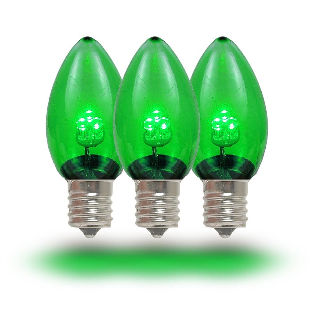 Green Led C7 Glass Christmas Bulbs Novelty Lights with regard to size 1000 X 1000