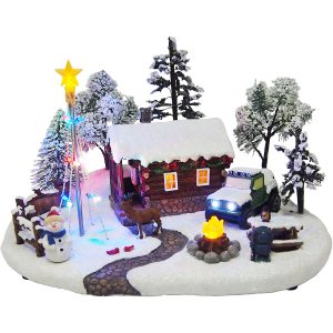 Holiday Time Christmas Village 8 Battery Operated Light Up Hunting with regard to measurements 1500 X 1500