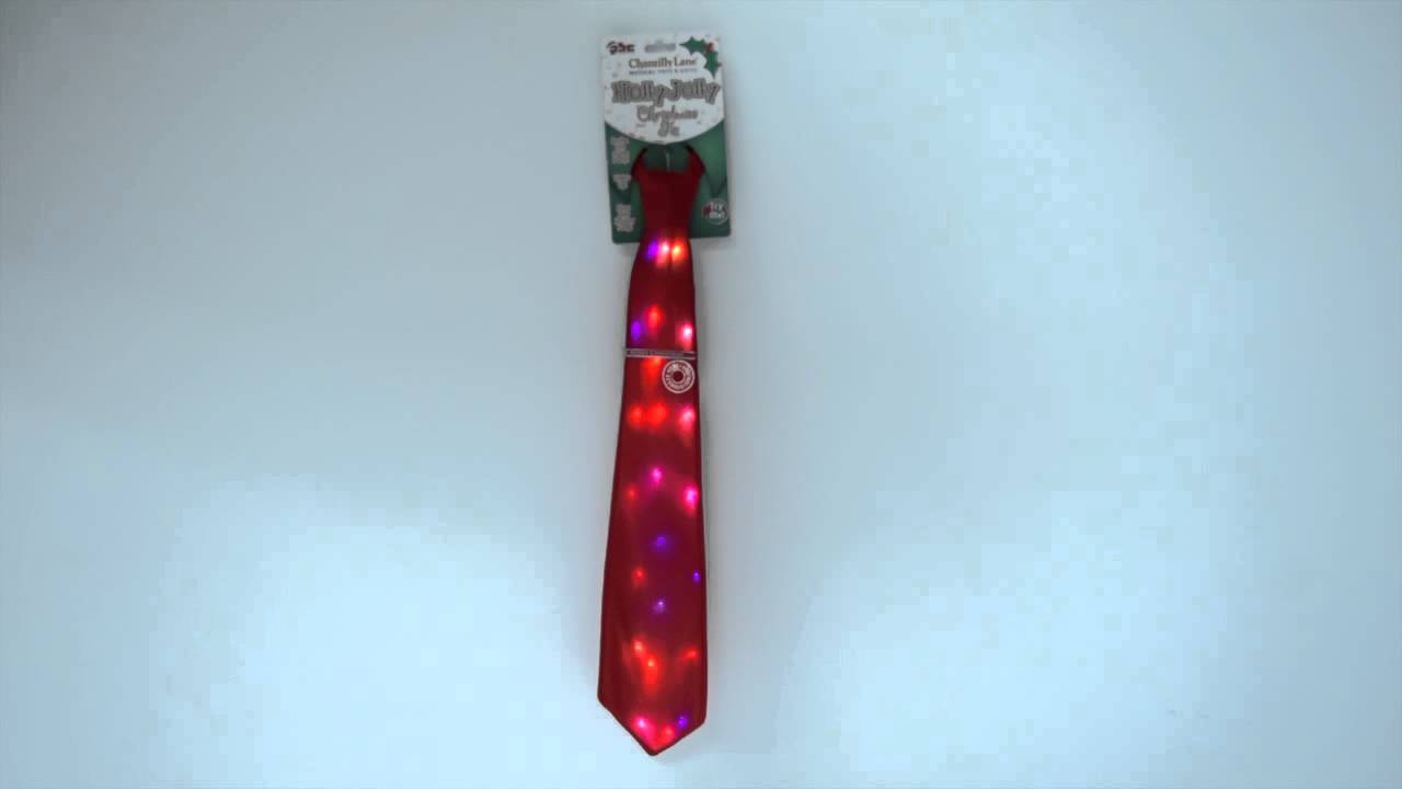 Holly Jolly Singing Light Up Christmas Tie Chantilly Lane with size 1280 X 720