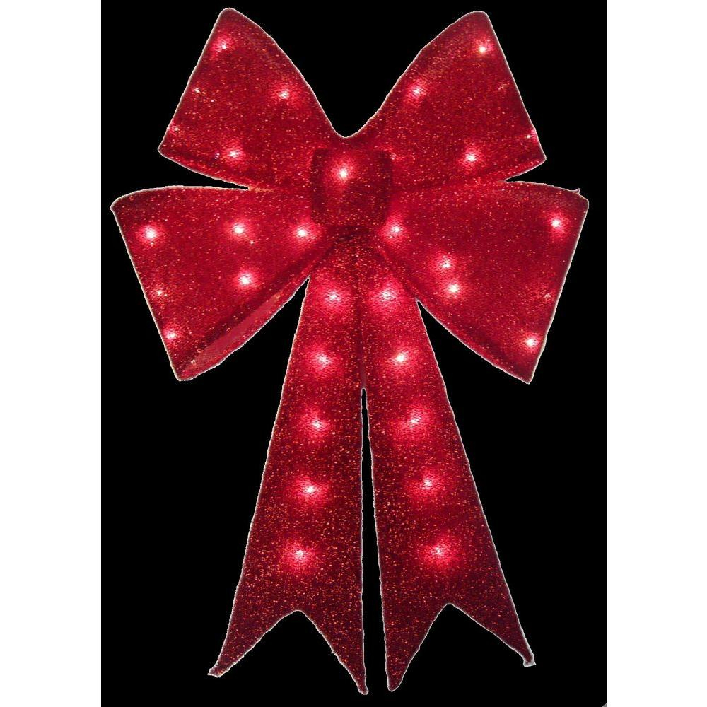Home Accents Holiday 24 In Pre Lit Red Tinsel Bow Ty419 914 The pertaining to sizing 1000 X 1000