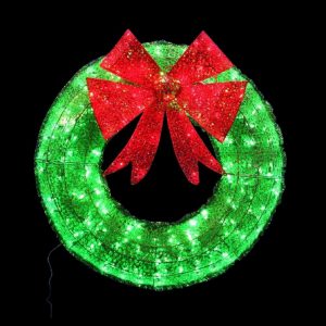 Home Accents Holiday 36 In Green Tinsel Wreath With Twinkling intended for sizing 1000 X 1000