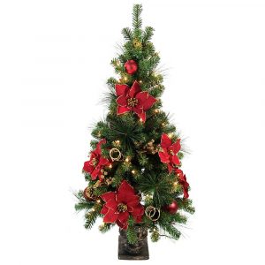 Home Accents Holiday 4 Ft Poinsettia Potted Artificial Christmas within proportions 1000 X 1000