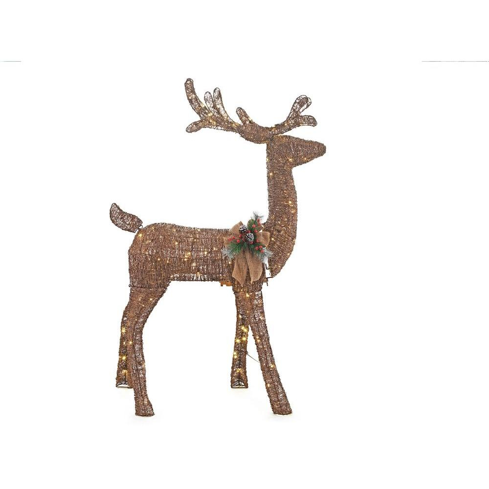 Home Accents Holiday 5 Ft Pre Lit Grapevine Animated Standing Deer within size 1000 X 1000