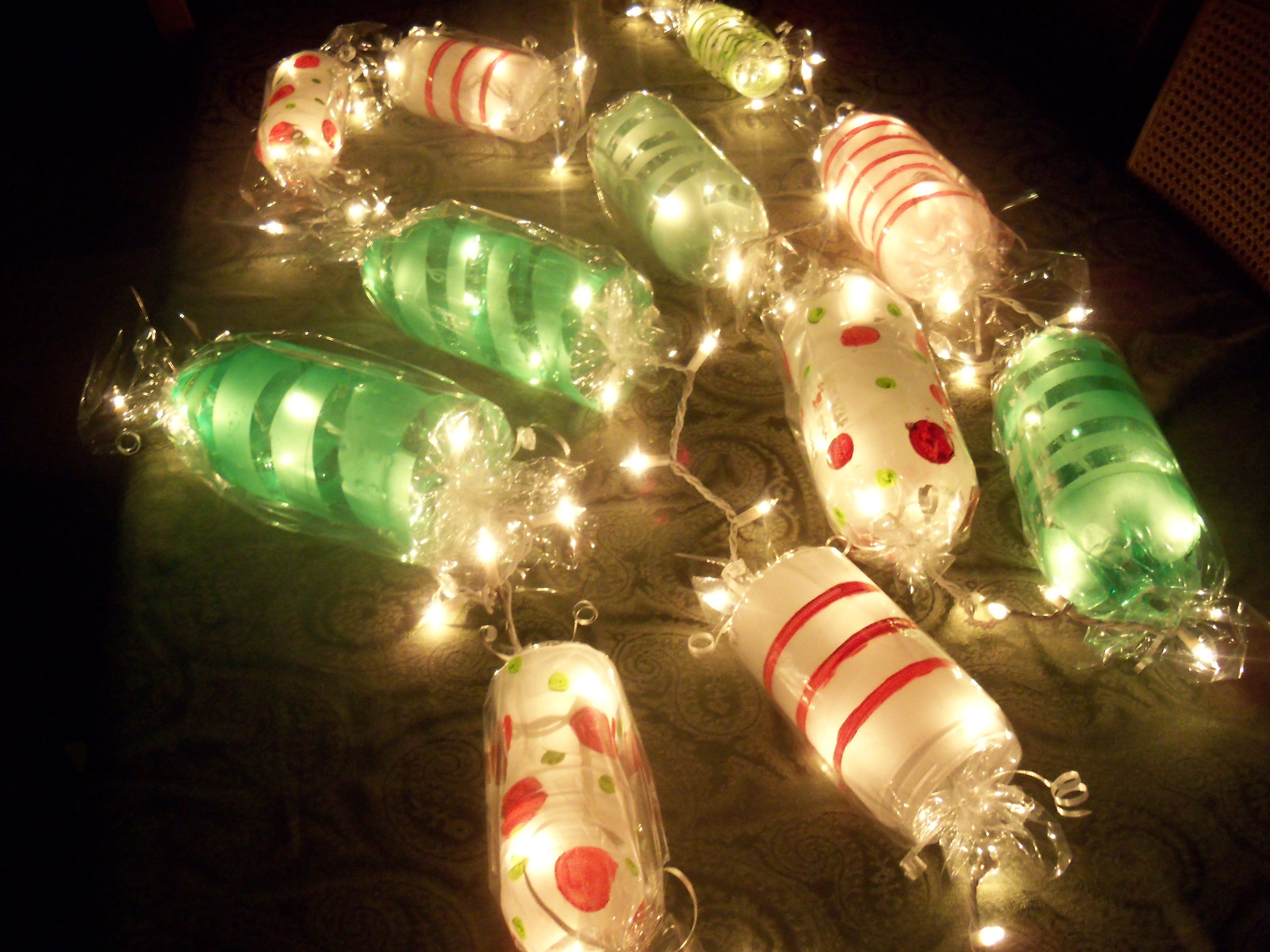 Light Up Candy Garland Cut Ends Off Soda Bottles Paint Candy regarding measurements 3648 X 2736