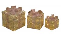 Light Up Gift Boxes Presents Set Of 3 Christmas Glitter Led Indoor throughout sizing 1125 X 1500