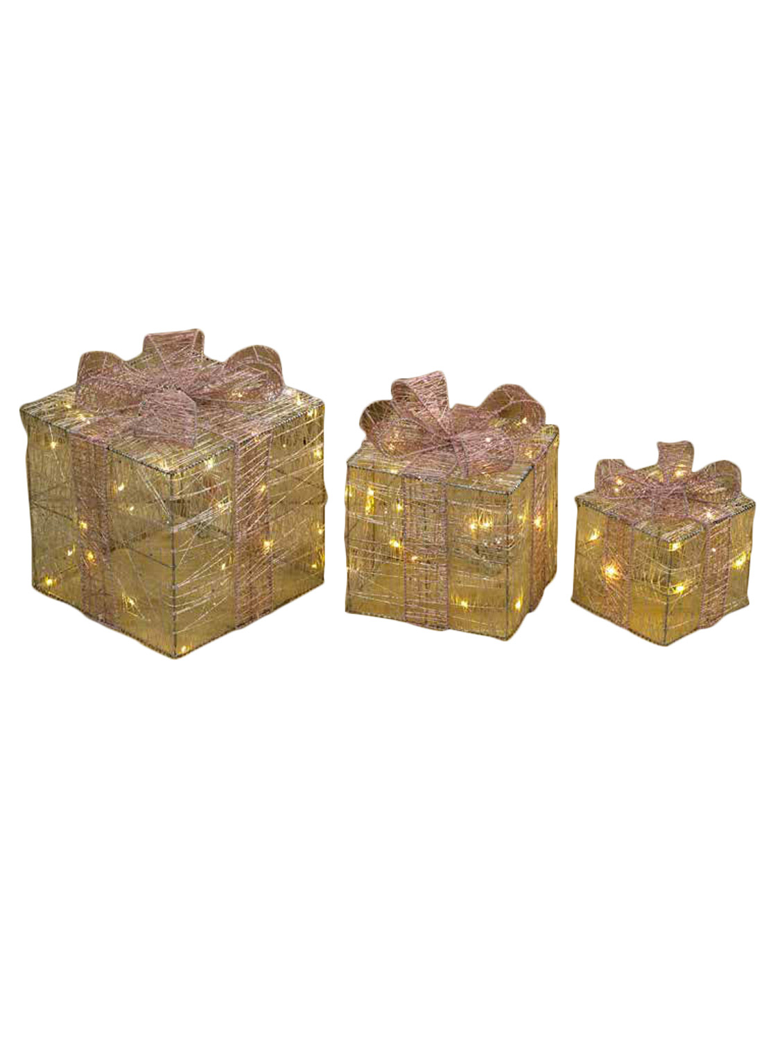 Light Up Gift Boxes Presents Set Of 3 Christmas Glitter Led Indoor throughout sizing 1125 X 1500