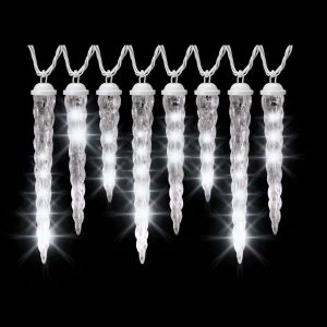 Lightshow 8 Light White Shooting Star Varied Size Icicle Light Set in sizing 1000 X 1000