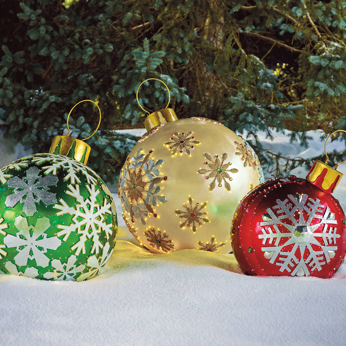 Massive Fiber Optic Led Outdoor Christmas Ornaments The Green Head intended for size 1200 X 1200