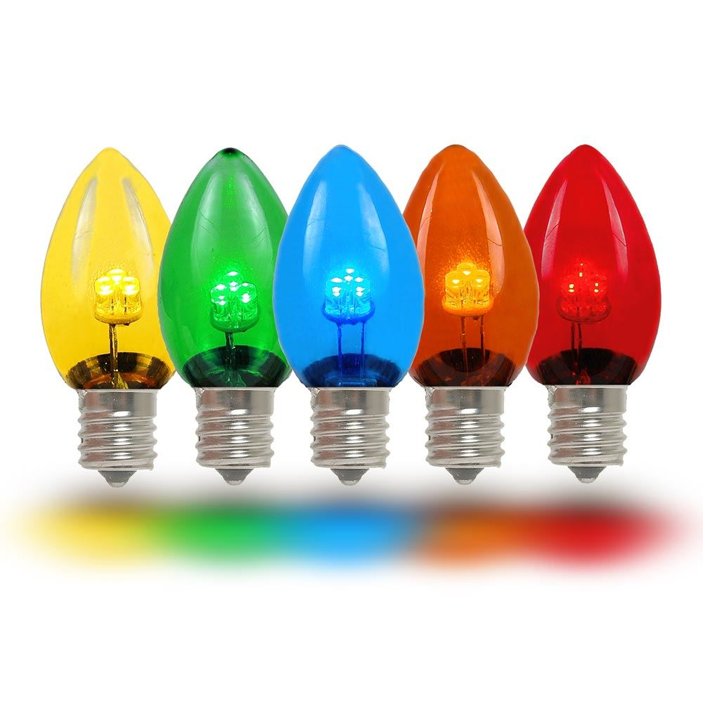 Multi Colored Led C7 Glass Christmas Bulbs Novelty Lights intended for size 1000 X 1000