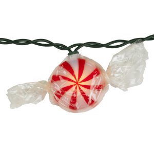 Novelty Lights 10 Red Peppermint Candy Light String intended for size 2700 X 2700