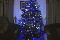 Our Black Christmas Tree With Bluewhite Lights Holidays And within measurements 1536 X 2048