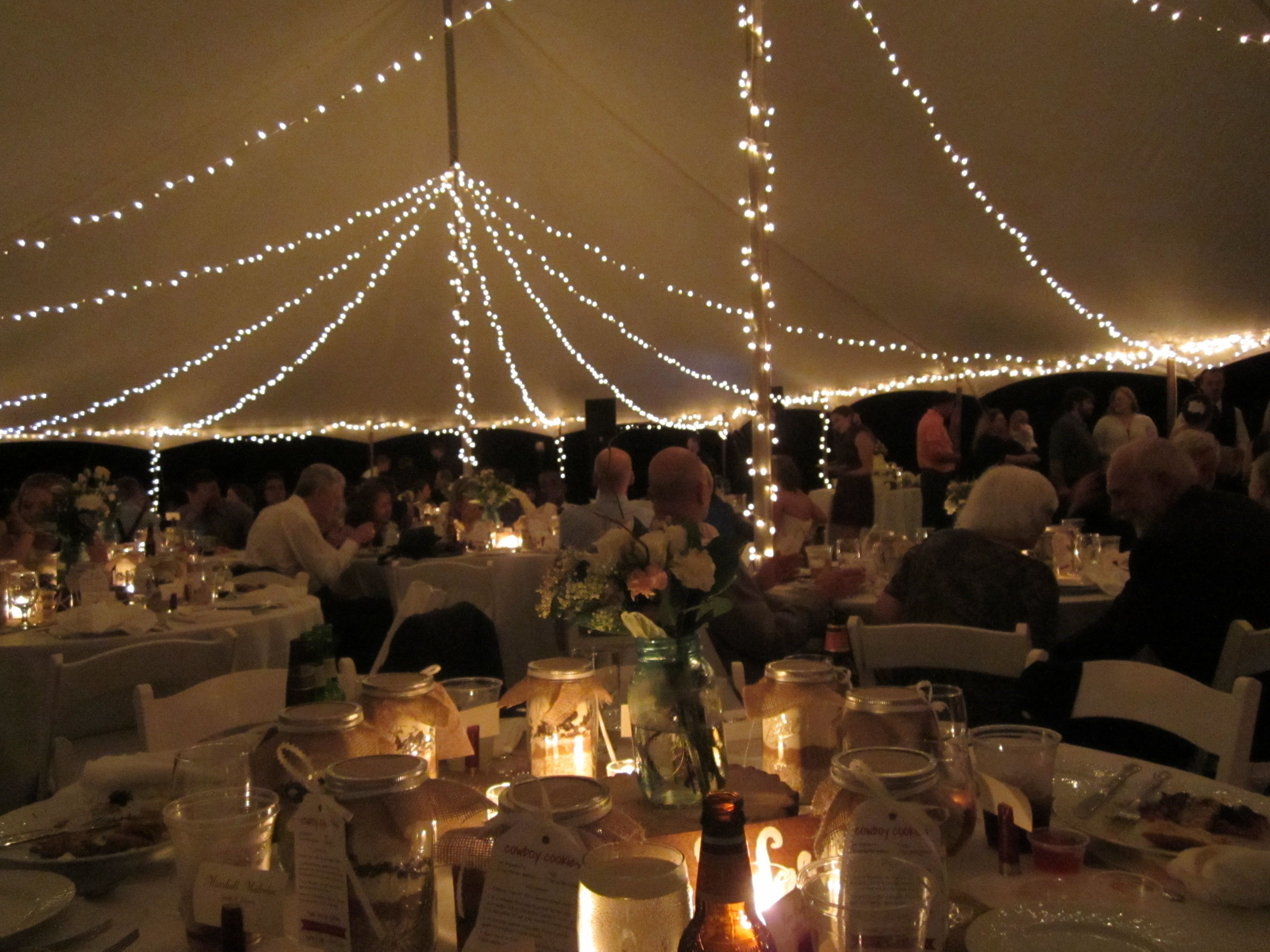 Outdoor Tent Wedding With White Christmas Lights Love The Simple intended for size 4000 X 3000