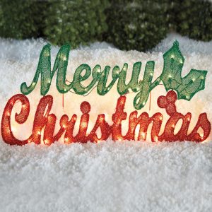 Pre Lit Merry Christmas Sign Plus Size Outdoor Christmas Lighted with regard to dimensions 1750 X 1750