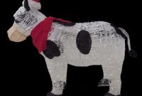 Pre Lit Tinsel Cow With Santa Hat Sparkling Lights Christmas Yard within measurements 1000 X 1000