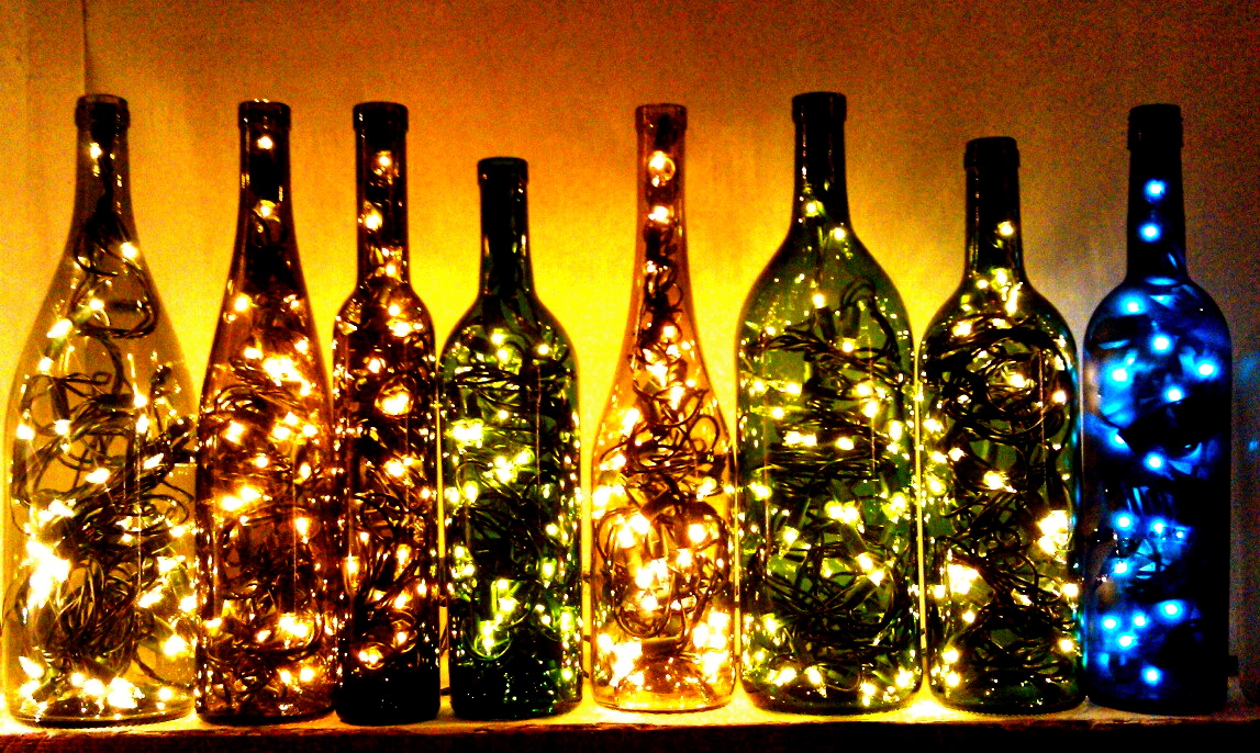 Recycled Wine Bottle Lights Make Great Christmas Decorations intended for measurements 1147 X 686