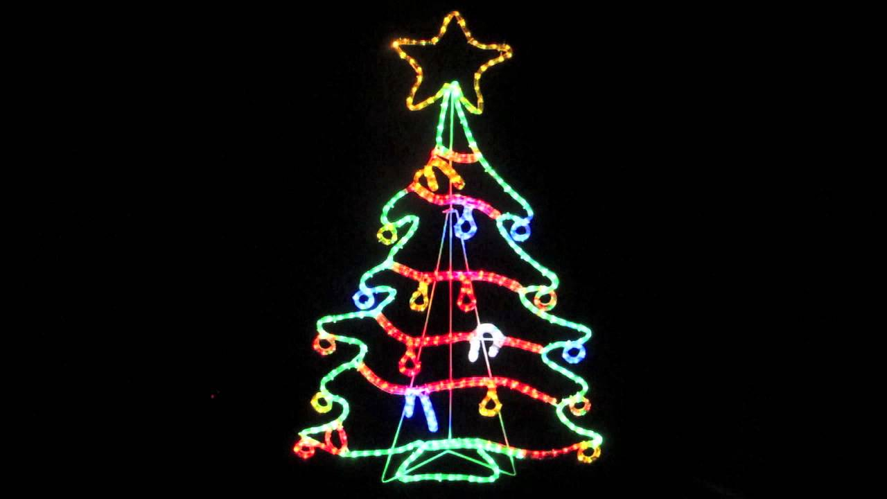 Rope Light Silhouettes Led Christmas Tree With Decorations 12m inside measurements 1280 X 720