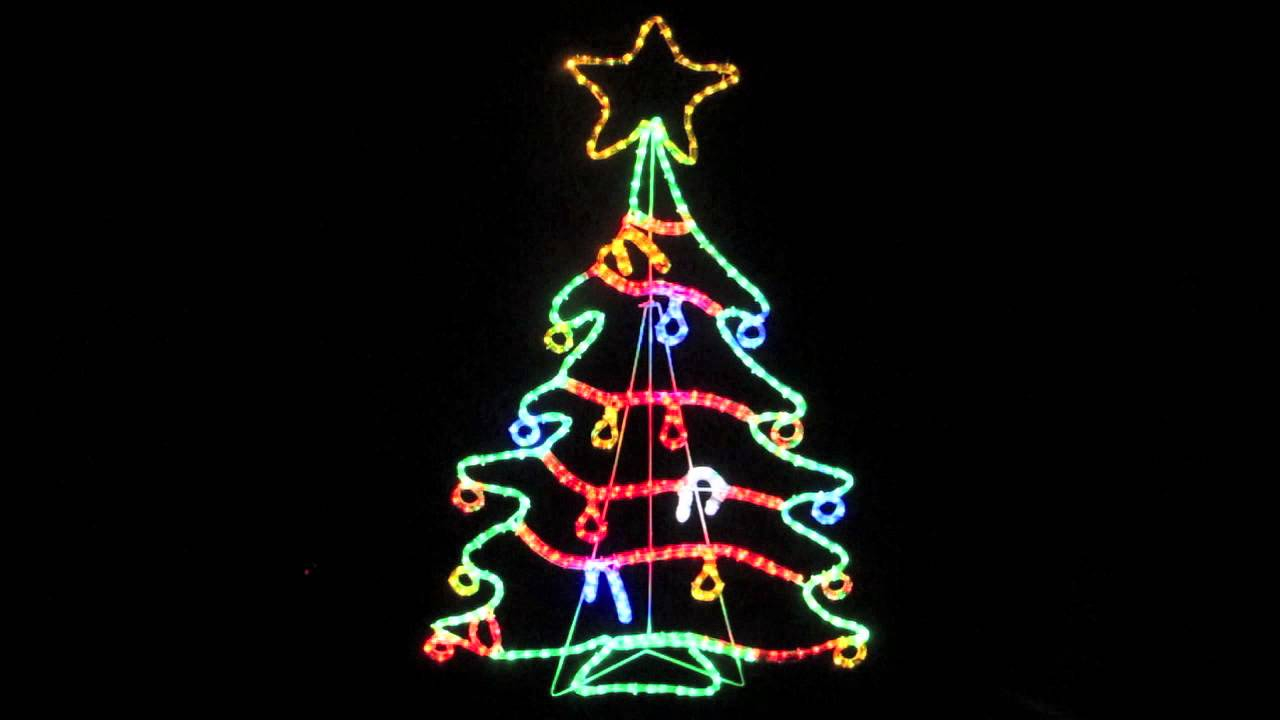 Rope Light Silhouettes Led Christmas Tree With Decorations 12m within size 1280 X 720